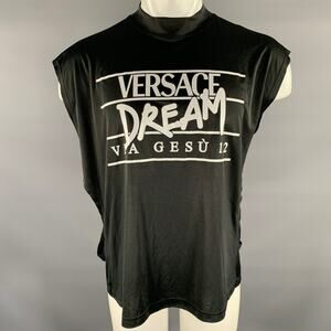 VERSACE Size M Black Print Muscle T-shirt